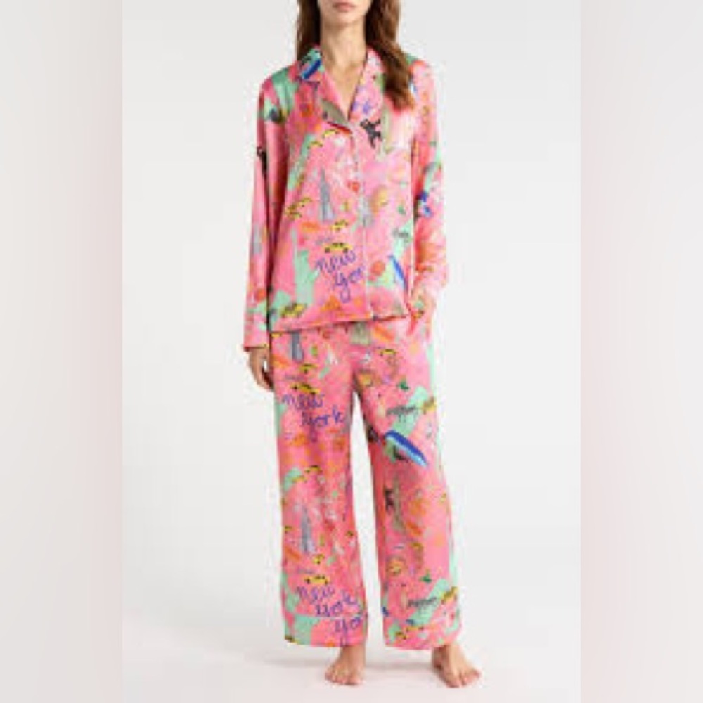 Karen Mabon Women's Pink Printed Pajama Set